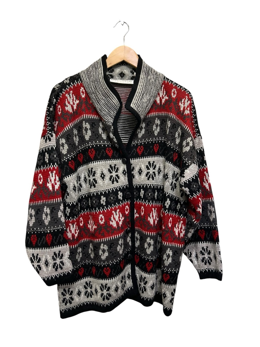 Vintage Easy Wear Fair Isle Cardigan Sweater Size M